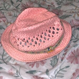 Steve Madden Pink Straw Beach Hat Fedora